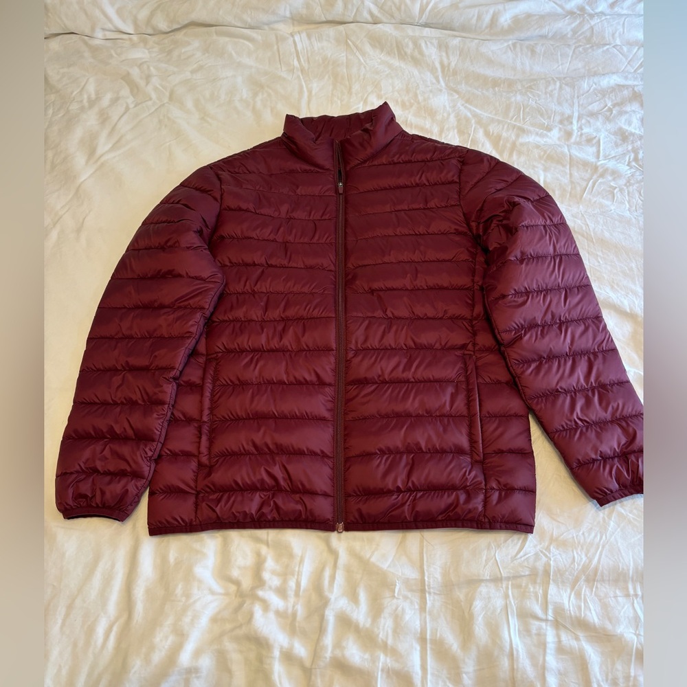 Burgundy Light Weight Puffer Jacket